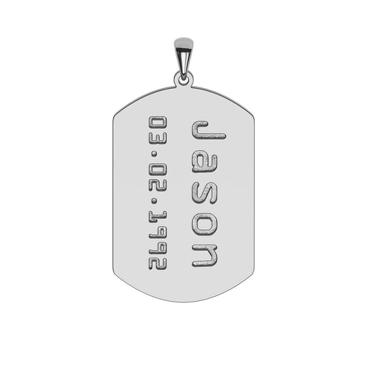 Personalized Men's Dog Tag Necklace in Military Font