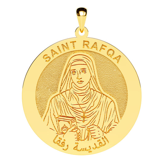 Saint Rafqa Arabic Round Religious Medal