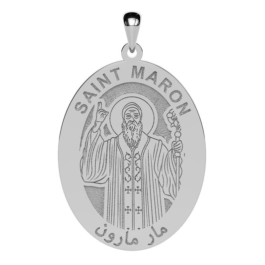 Saint Maron Arabic Oval Religious Medal