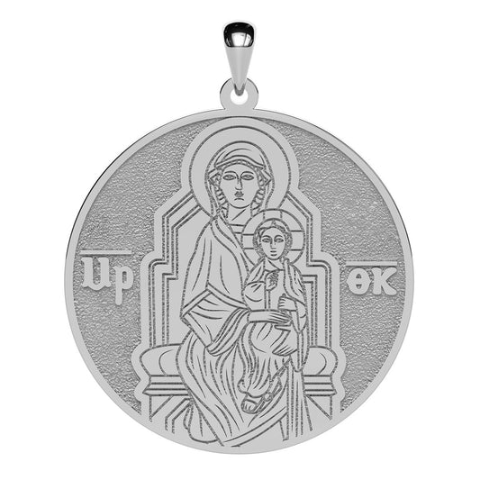 Classic Virgin Mary Coptic Orthodox Icon Round Medal