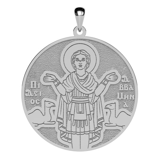 Saint Mina Coptic Orthodox Icon Round Medal