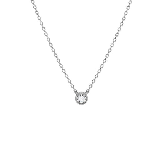 Diamond Solitaire Bezel Necklace (1/10 Ct.)