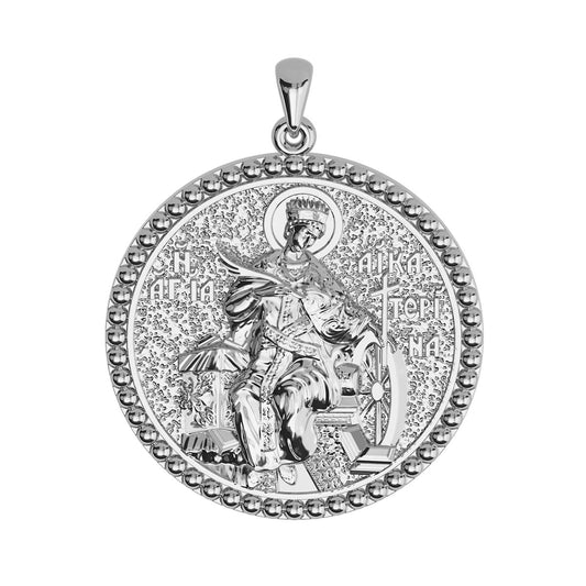 Saint Catherine (Katherine) Sculpted Round Medal