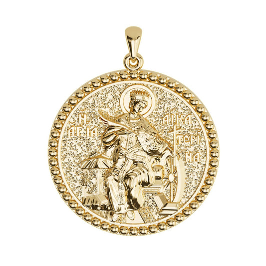 Saint Catherine (Katherine) Sculpted Round Medal