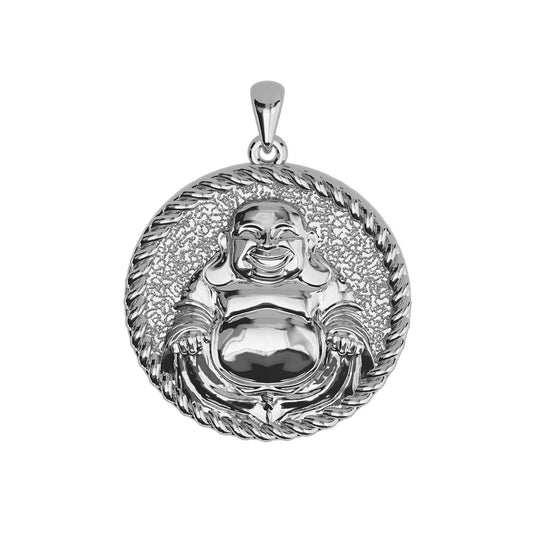 Budai Laughing Buddha Sculpted Round Medal