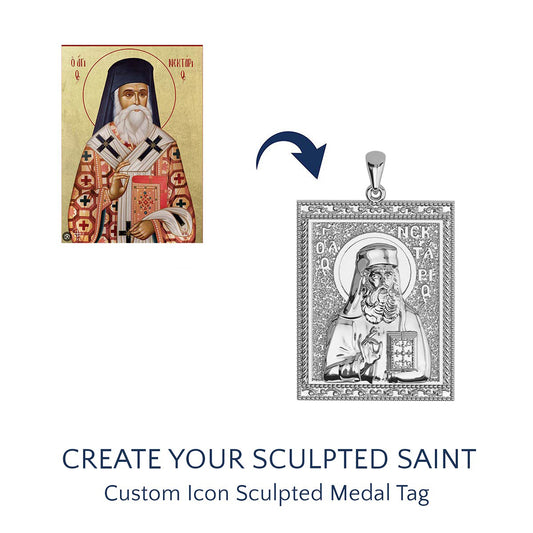 Create Your Sculpted Saint - Custom Icon Tag Medal