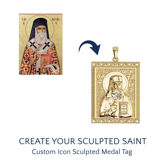 Create Your Sculpted Saint - Custom Icon Tag Medal