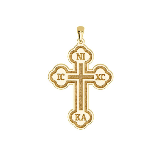 Outlined Greek Orthodox Cross Necklace