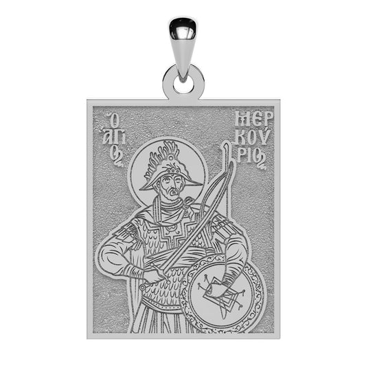 Saint Mercurius Greek Orthodox Icon Tag Medal