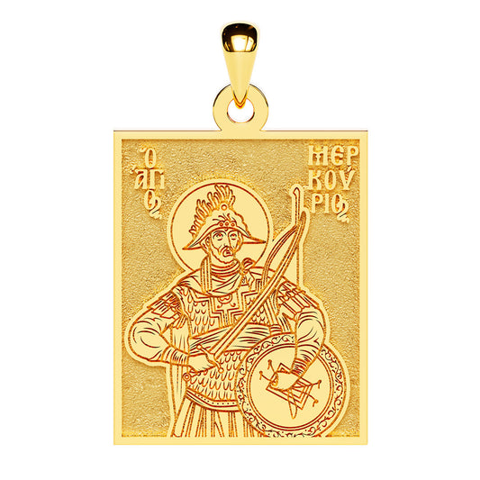 Saint Mercurius Greek Orthodox Icon Tag Medal