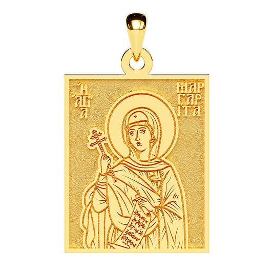 Saint Margarita Greek Orthodox Icon Tag Medal