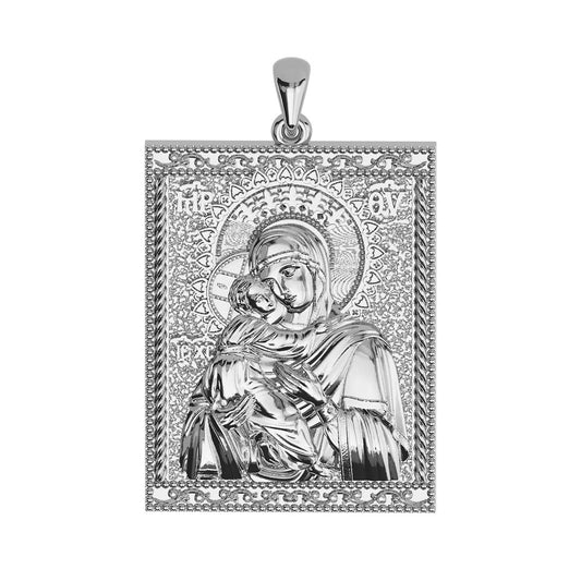 Virgin Mary Panagia Theotokos Sculpted Tag Medal