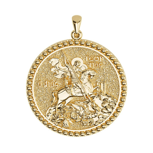 Saint George (Georgios) And the Dragon Sculpted Round Medal