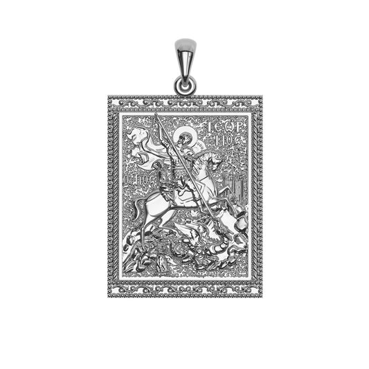 Saint George (Georgios) And the Dragon Sculpted Tag Medal