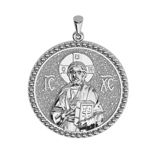 Christ Pantocrator Sculpted Round Medal