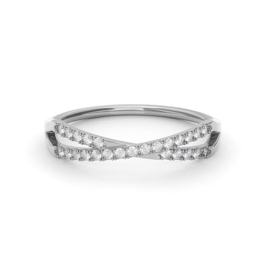 X Shaped Pavé Ring