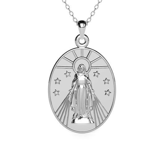 Miraculous Medal Virgin Mary Necklace