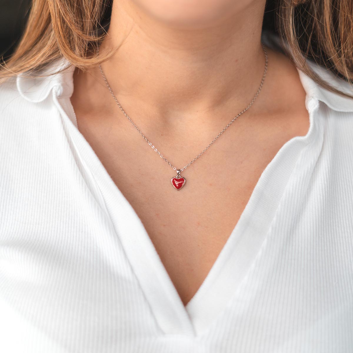 Red Enamel Heart Pendant Necklace. Gold Filled Valentines Day Gift –  elementsbykristina