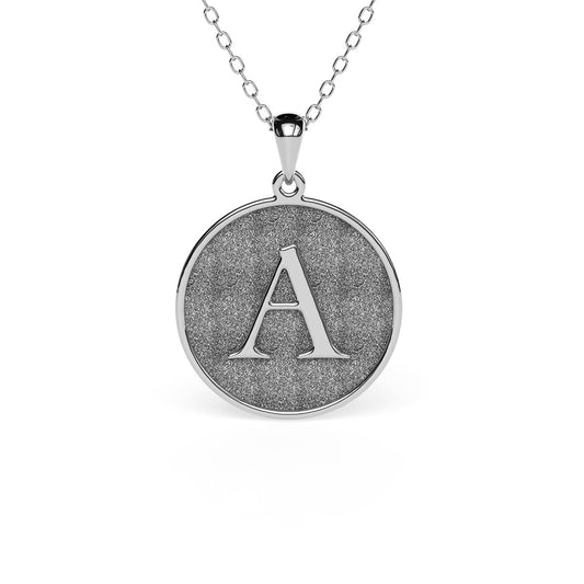 Stamped Initial Disc Necklace