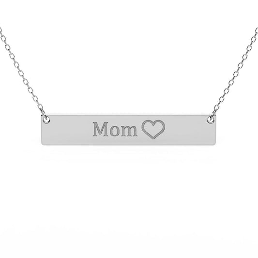 Bar Necklace With Mom Engraving