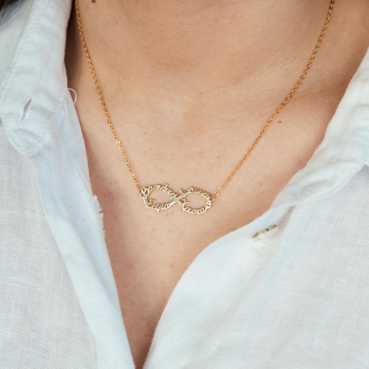 4 Greek Name Infinity outlets Necklace