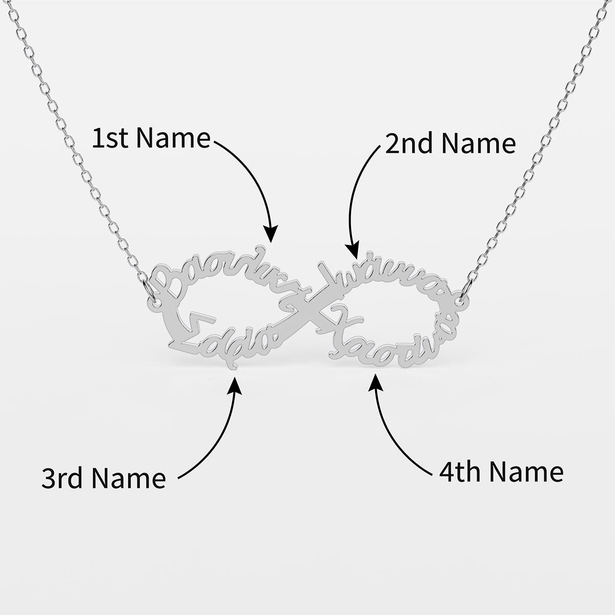 4 Greek outlet Name Infinity Necklace