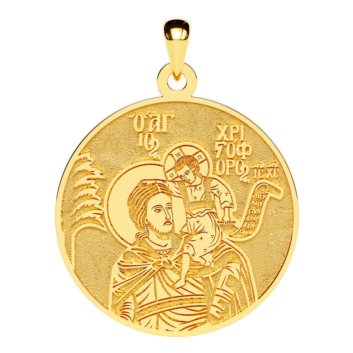 St. Christopher Medal Oval with Filigree Frame in 14K Yellow Gold – Roxx  Fine Jewelry