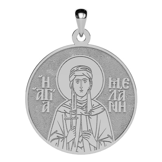 Saint Melanie (Melania) the Martyr Greek Orthodox Icon Round Medal