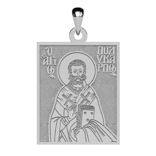 Saint Polycarp (Polycarpos) of Smyrna Greek Orthodox Icon Tag Medal