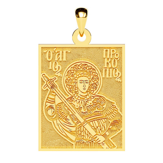 Saint Prokopios Greek Orthodox Icon Tag Medal