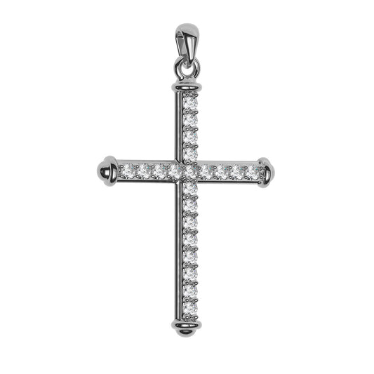 Modern Pavé Cross With Caps