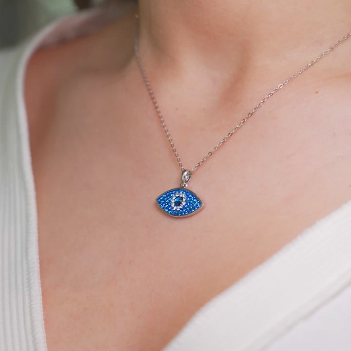 Crystal evil hot sale eye necklace